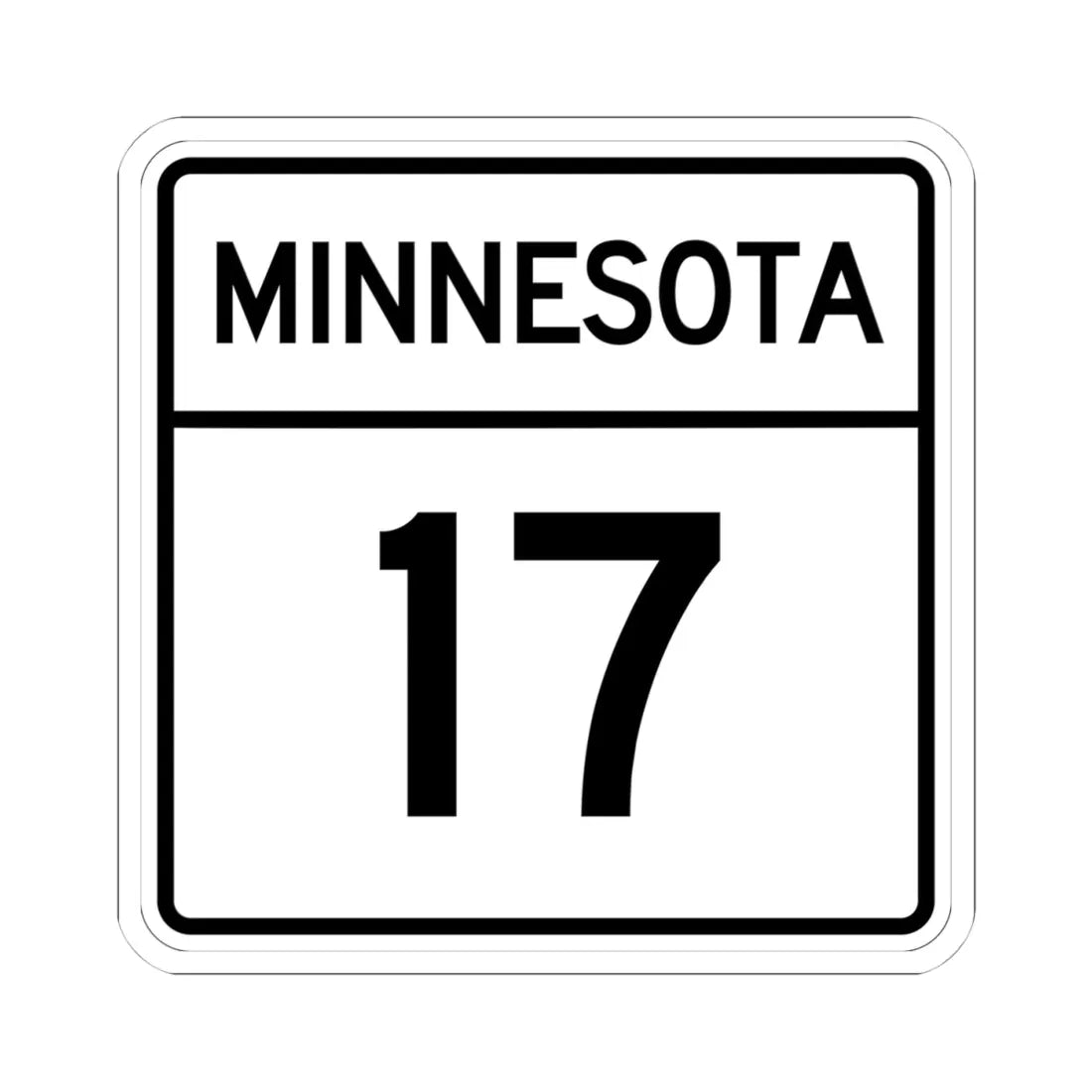 MN-17 1948 (Minnesota) (Road Sign) STICKER Vinyl Kiss-Cut Decal 4 Inch White - The Sticker Space