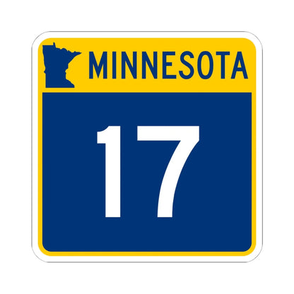MN-17 (Minnesota) (Road Sign) STICKER Vinyl Kiss-Cut Decal 6 Inch White - The Sticker Space