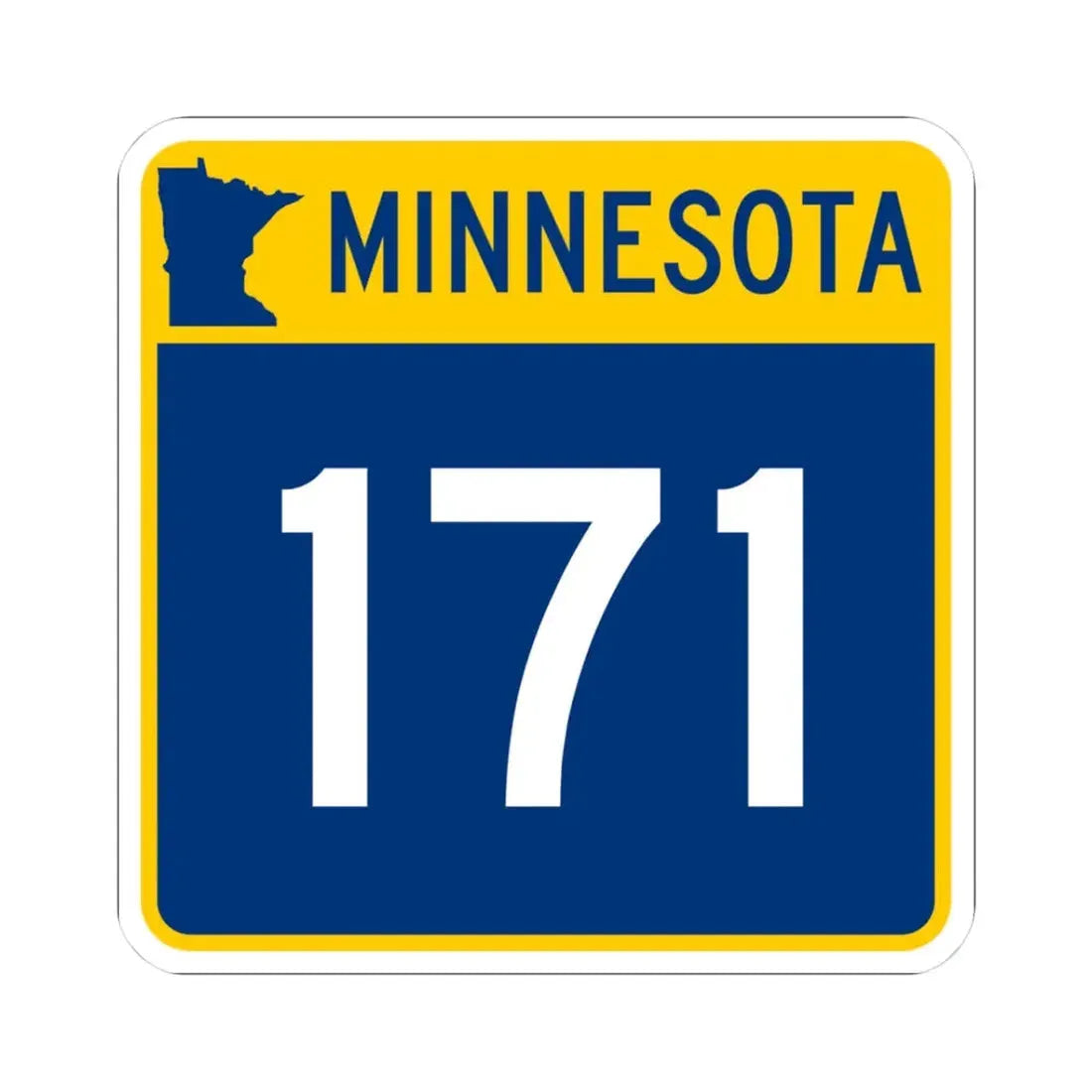MN-171 (Minnesota) (Road Sign) STICKER Vinyl Kiss-Cut Decal 3 Inch White - The Sticker Space