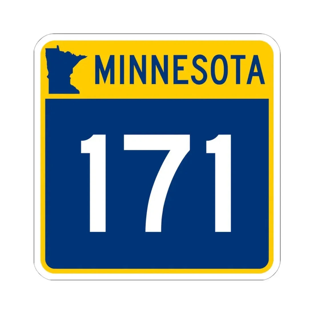 MN-171 (Minnesota) (Road Sign) STICKER Vinyl Kiss-Cut Decal 6 Inch White - The Sticker Space