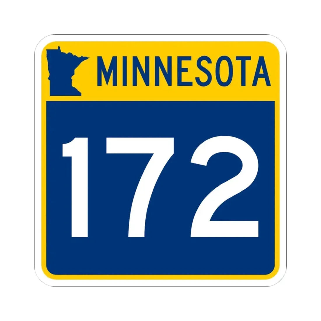 MN-172 (Minnesota) (Road Sign) STICKER Vinyl Kiss-Cut Decal 3 Inch White - The Sticker Space