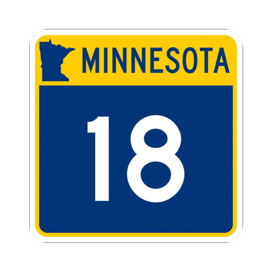 MN-18 (Minnesota) (Road Sign) STICKER Vinyl Kiss-Cut Decal 2 Inch White - The Sticker Space