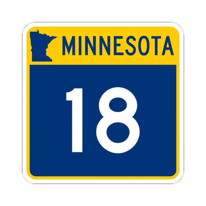 MN-18 (Minnesota) (Road Sign) STICKER Vinyl Kiss-Cut Decal 6 Inch White - The Sticker Space