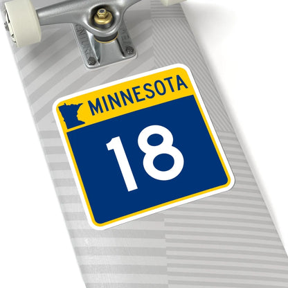 MN-18 (Minnesota) (Road Sign) STICKER Vinyl Kiss-Cut Decal - The Sticker Space