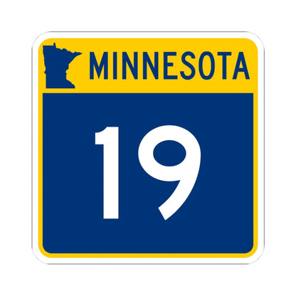 MN-19 (Minnesota) (Road Sign) STICKER Vinyl Kiss-Cut Decal 3 Inch White - The Sticker Space
