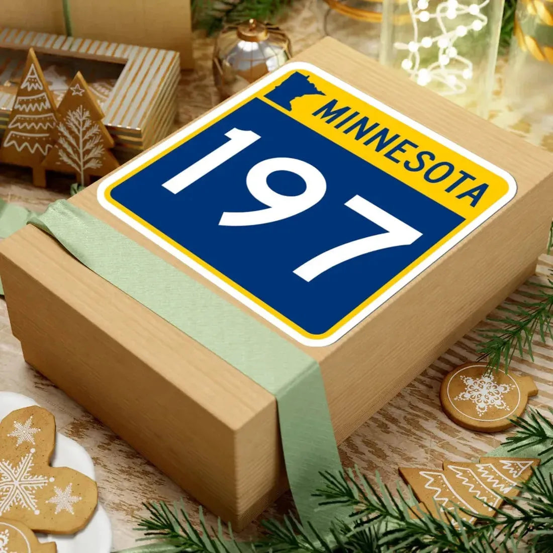 MN-197 (Minnesota) (Road Sign) STICKER Vinyl Kiss-Cut Decal - The Sticker Space