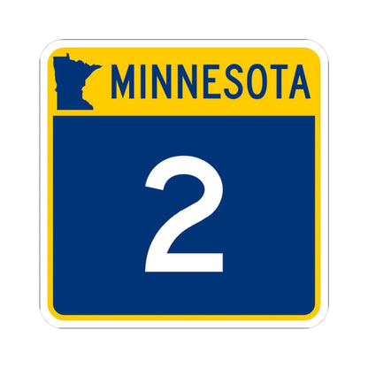 MN-2 (Minnesota) (Road Sign) STICKER Vinyl Kiss-Cut Decal 3 Inch White - The Sticker Space