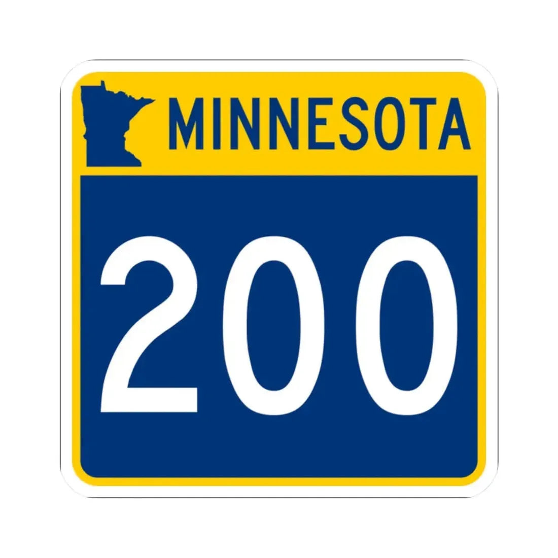 MN-200 (Minnesota) (Road Sign) STICKER Vinyl Kiss-Cut Decal 2 Inch White - The Sticker Space