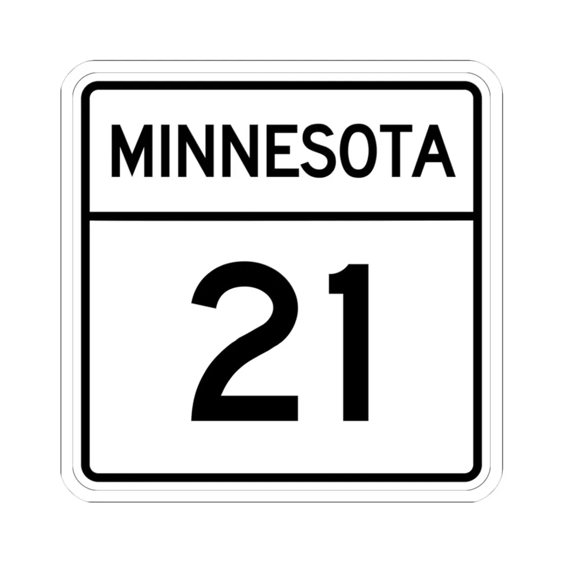 MN-21 1948 (Minnesota) (Road Sign) STICKER Vinyl Kiss-Cut Decal 3 Inch White - The Sticker Space