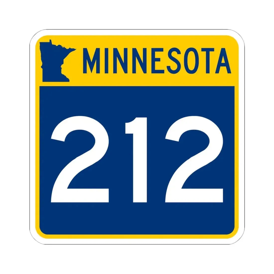 MN-212 (Minnesota) (Road Sign) STICKER Vinyl Kiss-Cut Decal 6 Inch White - The Sticker Space