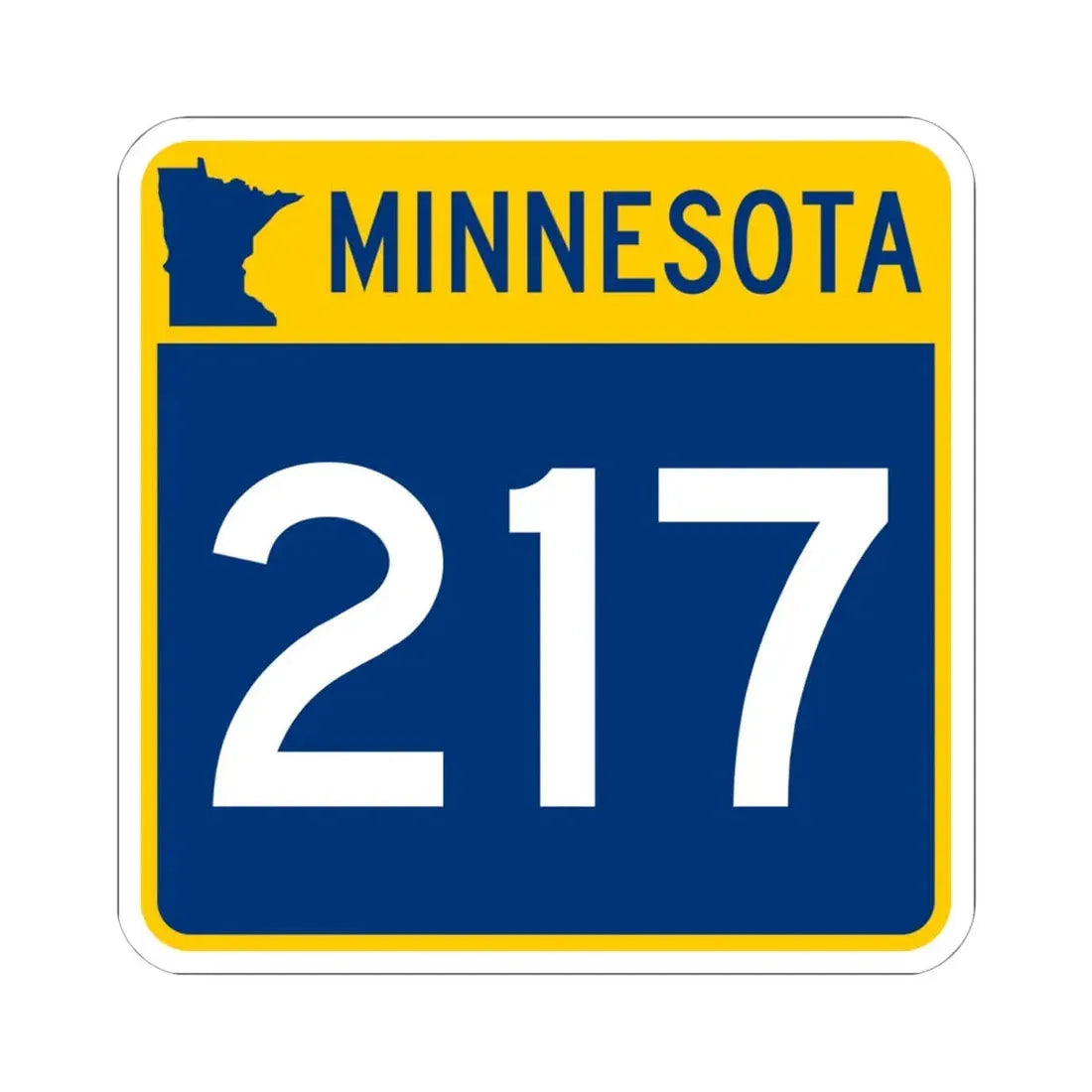 MN-217 (Minnesota) (Road Sign) STICKER Vinyl Kiss-Cut Decal 6 Inch White - The Sticker Space