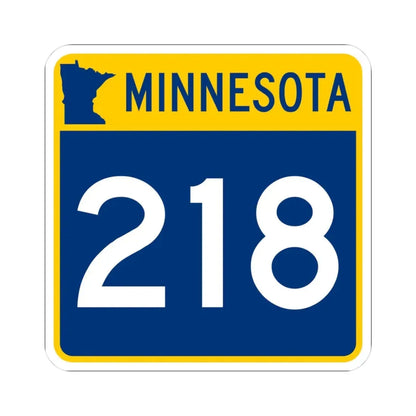 MN-218 (Minnesota) (Road Sign) STICKER Vinyl Kiss-Cut Decal 3 Inch White - The Sticker Space