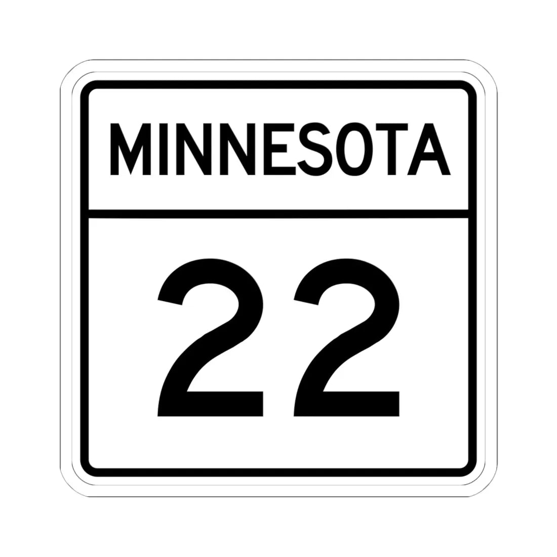MN-22 1948 (Minnesota) (Road Sign) STICKER Vinyl Kiss-Cut Decal 6 Inch White - The Sticker Space
