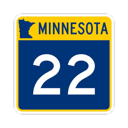MN-22 (Minnesota) (Road Sign) STICKER Vinyl Kiss-Cut Decal 4 Inch White - The Sticker Space