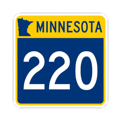 MN-220 (Minnesota) (Road Sign) STICKER Vinyl Kiss-Cut Decal 4 Inch White - The Sticker Space