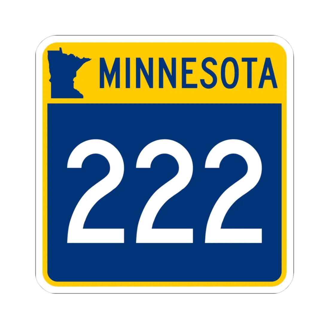 MN-222 (Minnesota) (Road Sign) STICKER Vinyl Kiss-Cut Decal 3 Inch White - The Sticker Space