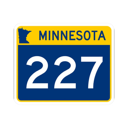 MN-227 wide (Minnesota) (Road Sign) STICKER Vinyl Kiss-Cut Decal 2 Inch White - The Sticker Space