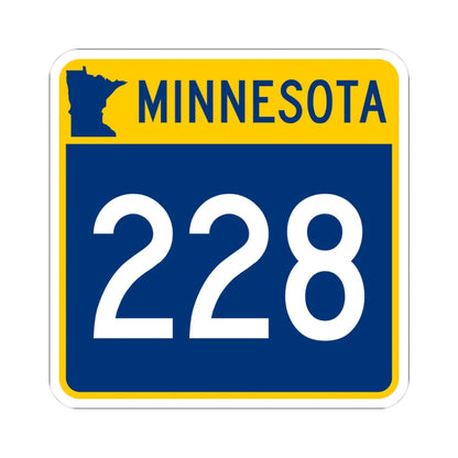 MN-228 (Minnesota) (Road Sign) STICKER Vinyl Kiss-Cut Decal 3 Inch White - The Sticker Space