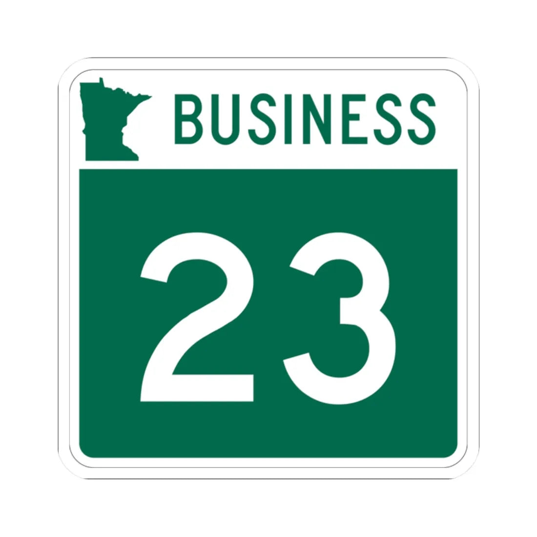 MN-23 Business (Minnesota) (Road Sign) STICKER Vinyl Kiss-Cut Decal 2 Inch White - The Sticker Space