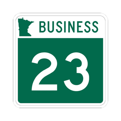 MN-23 Business (Minnesota) (Road Sign) STICKER Vinyl Kiss-Cut Decal 3 Inch White - The Sticker Space