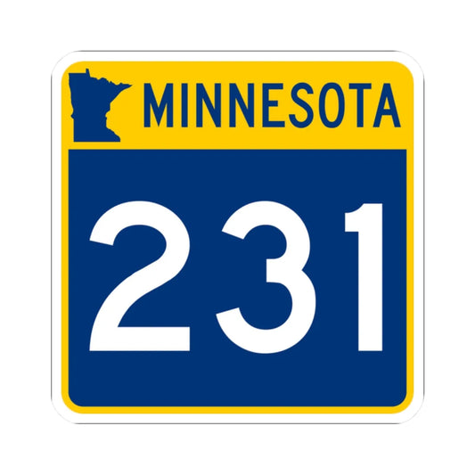 MN-231 (Minnesota) (Road Sign) STICKER Vinyl Kiss-Cut Decal 2 Inch White - The Sticker Space