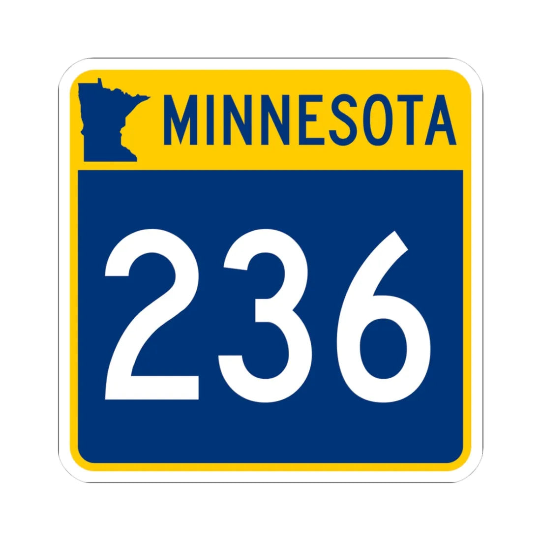 MN-236 (Minnesota) (Road Sign) STICKER Vinyl Kiss-Cut Decal 3 Inch White - The Sticker Space
