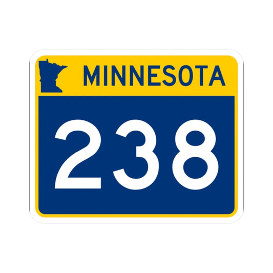 MN-238 wide (Minnesota) (Road Sign) STICKER Vinyl Kiss-Cut Decal 2 Inch White - The Sticker Space