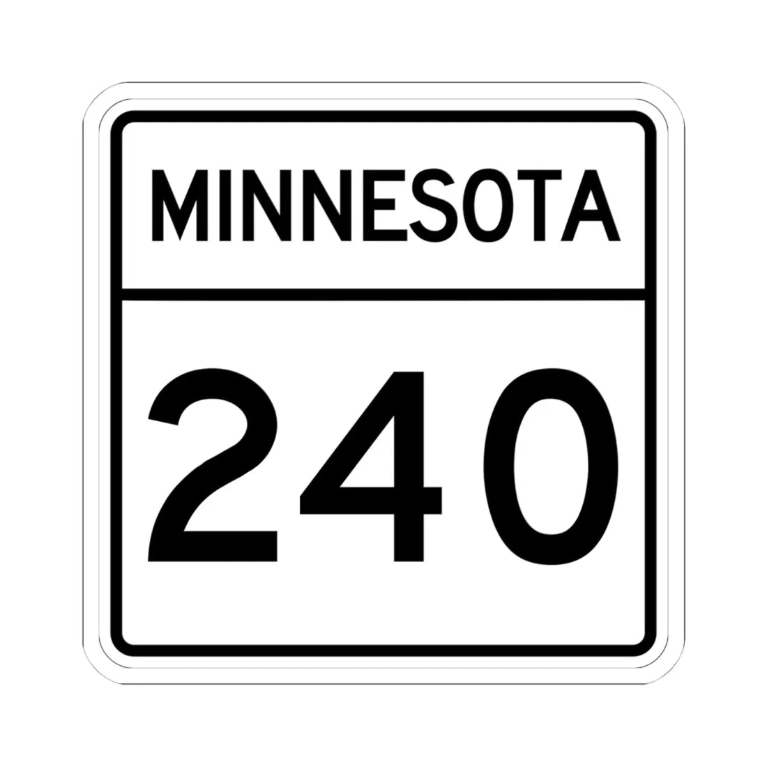MN-240 1948 (Minnesota) (Road Sign) STICKER Vinyl Kiss-Cut Decal 4 Inch White - The Sticker Space