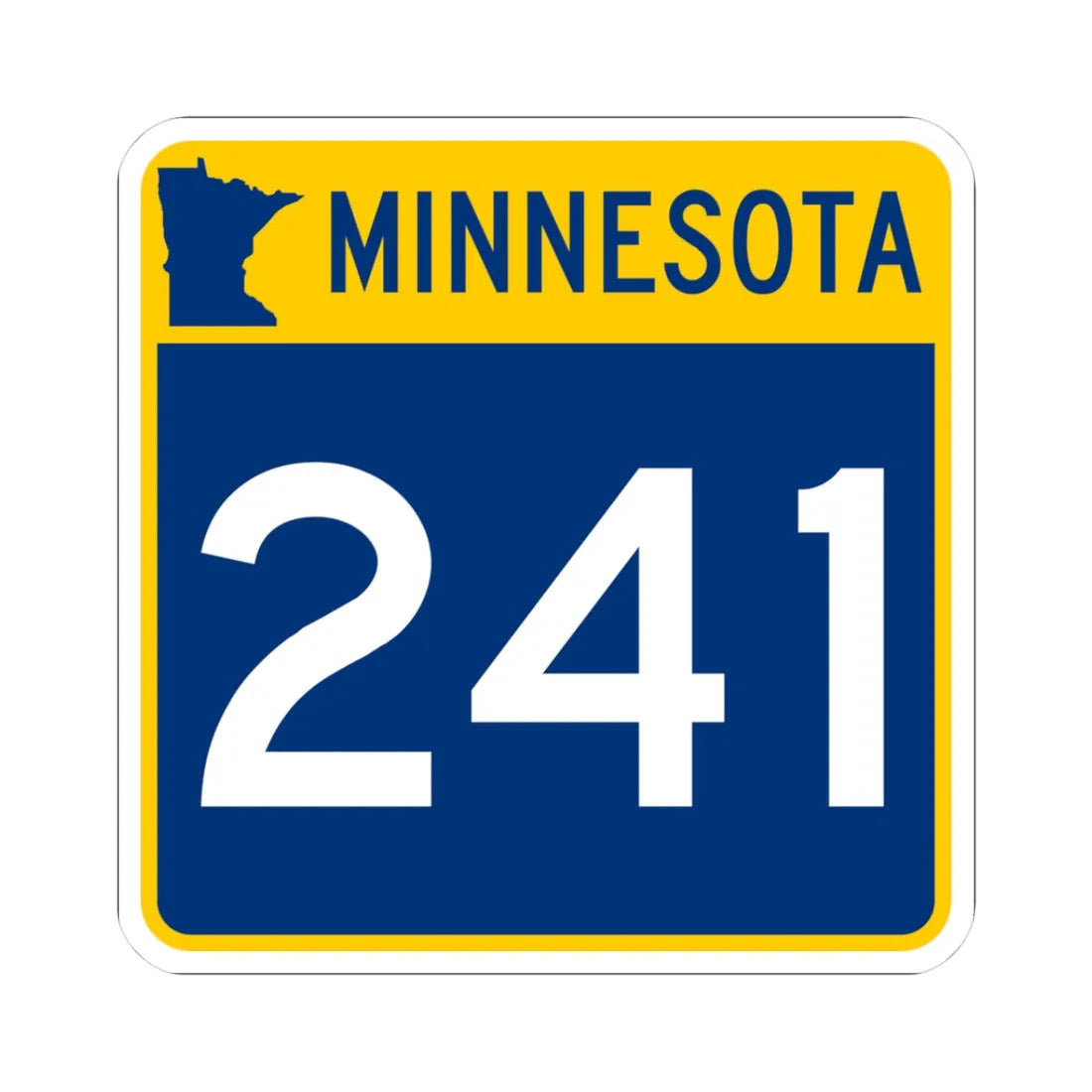 MN-241 (Minnesota) (Road Sign) STICKER Vinyl Kiss-Cut Decal 3 Inch White - The Sticker Space