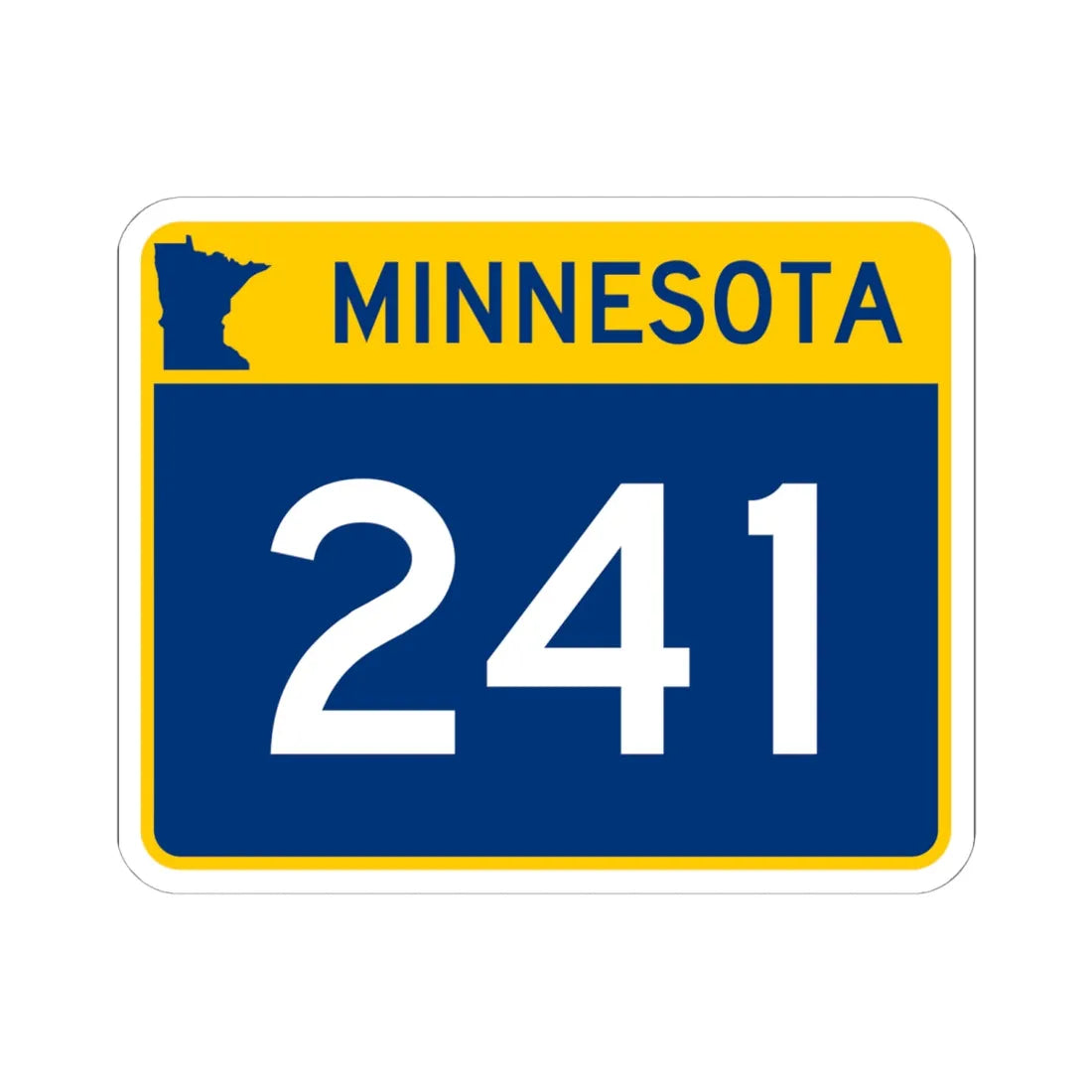 MN-241 wide (Minnesota) (Road Sign) STICKER Vinyl Kiss-Cut Decal 6 Inch White - The Sticker Space