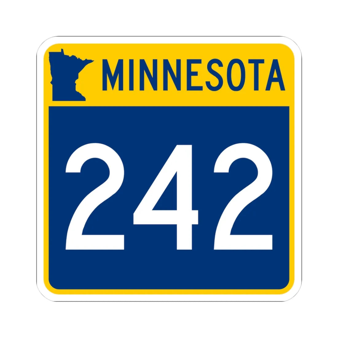 MN-242 (Minnesota) (Road Sign) STICKER Vinyl Kiss-Cut Decal 3 Inch White - The Sticker Space