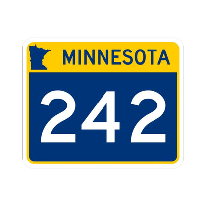 MN-242 wide (Minnesota) (Road Sign) STICKER Vinyl Kiss-Cut Decal 2 Inch White - The Sticker Space
