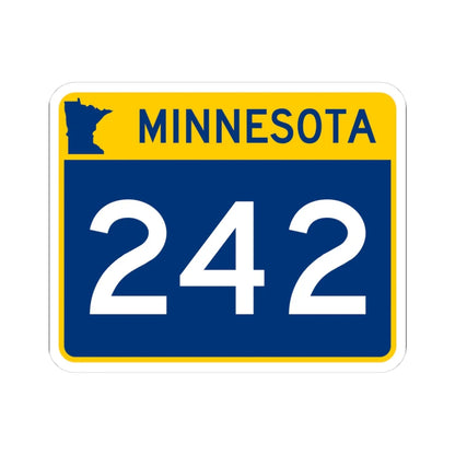 MN-242 wide (Minnesota) (Road Sign) STICKER Vinyl Kiss-Cut Decal 3 Inch White - The Sticker Space