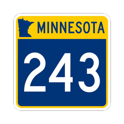 MN-243 (Minnesota) (Road Sign) STICKER Vinyl Kiss-Cut Decal 6 Inch White - The Sticker Space