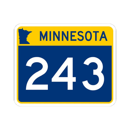 MN-243 wide (Minnesota) (Road Sign) STICKER Vinyl Kiss-Cut Decal 4 Inch White - The Sticker Space