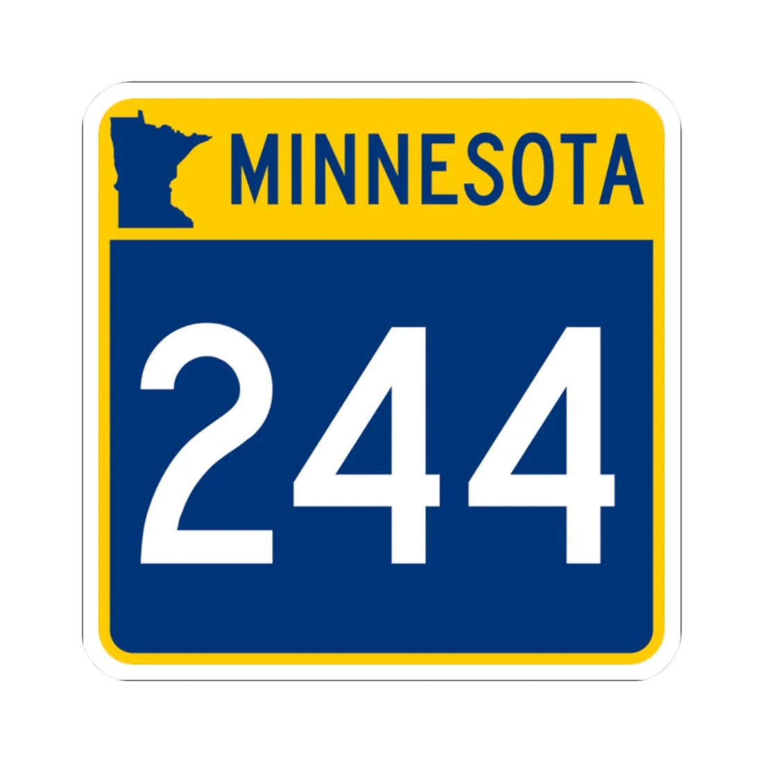 MN-244 (Minnesota) (Road Sign) STICKER Vinyl Kiss-Cut Decal 2 Inch White - The Sticker Space