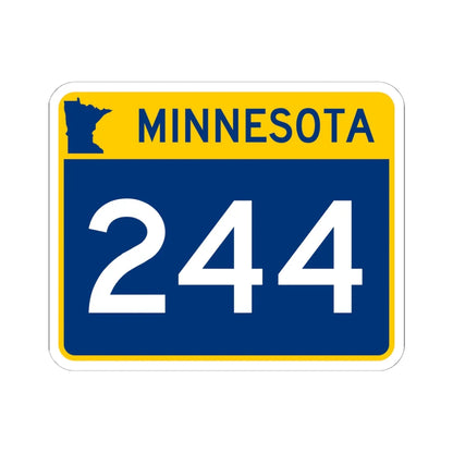MN-244 wide (Minnesota) (Road Sign) STICKER Vinyl Kiss-Cut Decal 6 Inch White - The Sticker Space