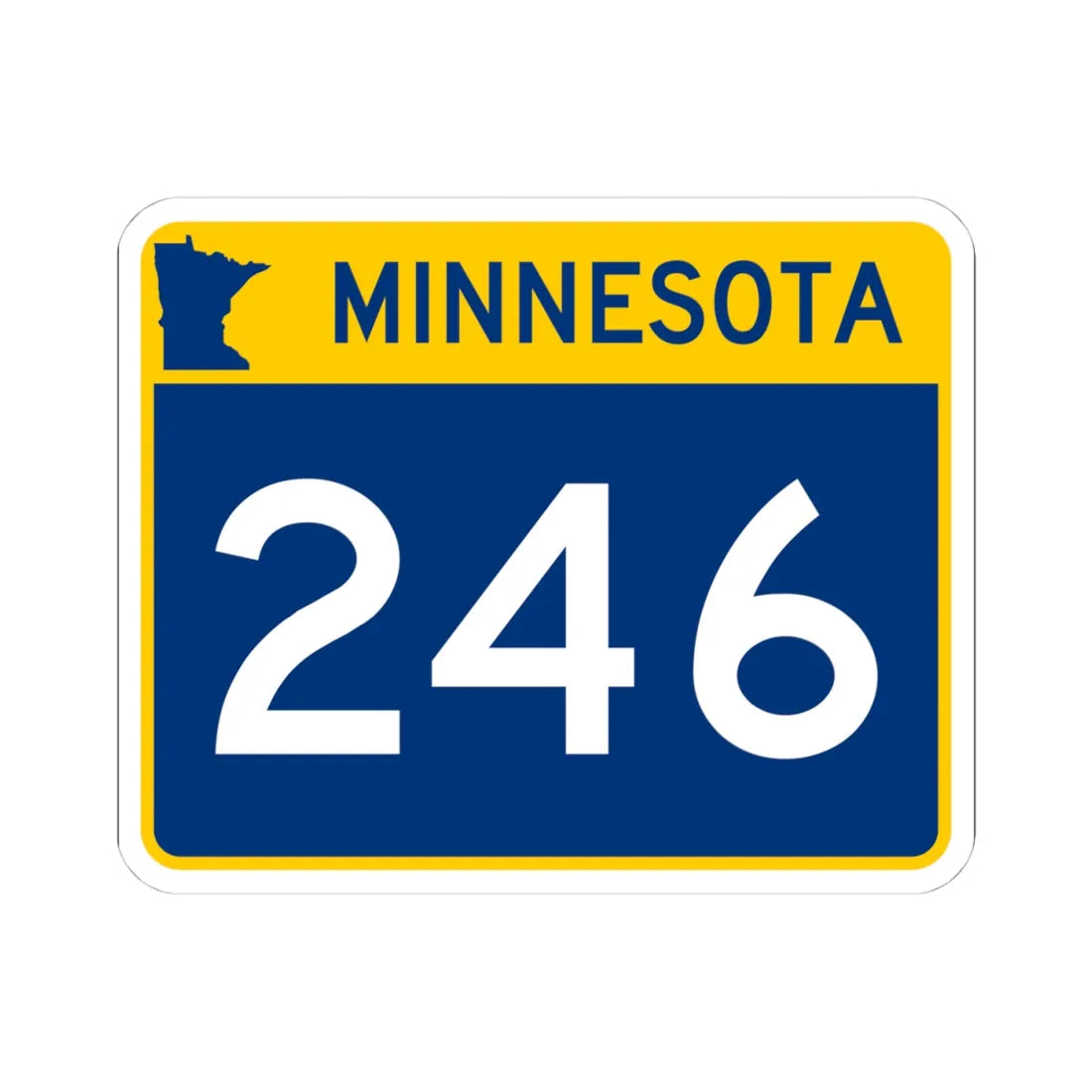 MN-246 wide (Minnesota) (Road Sign) STICKER Vinyl Kiss-Cut Decal 4 Inch White - The Sticker Space