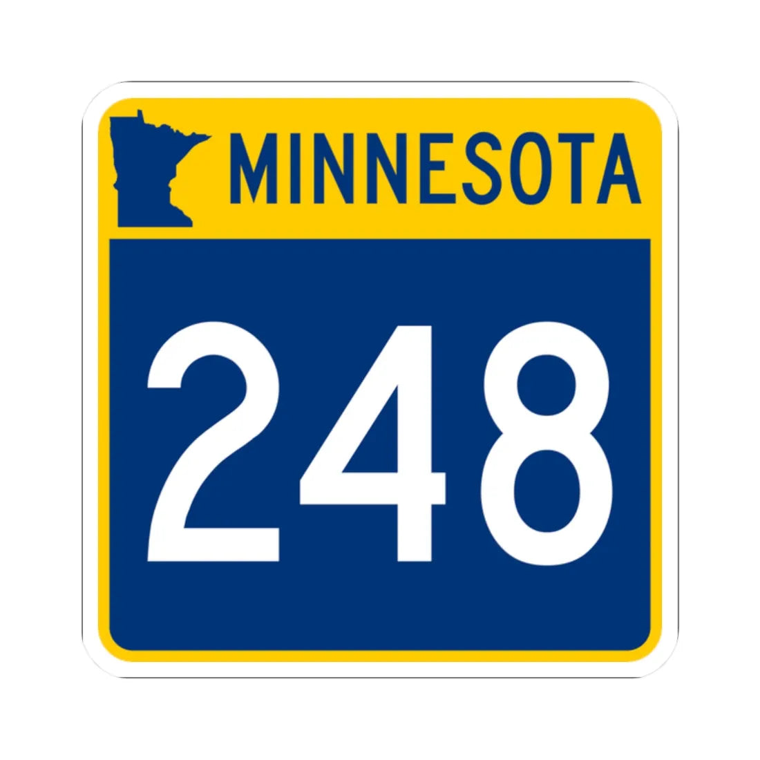 MN-248 (Minnesota) (Road Sign) STICKER Vinyl Kiss-Cut Decal 2 Inch White - The Sticker Space