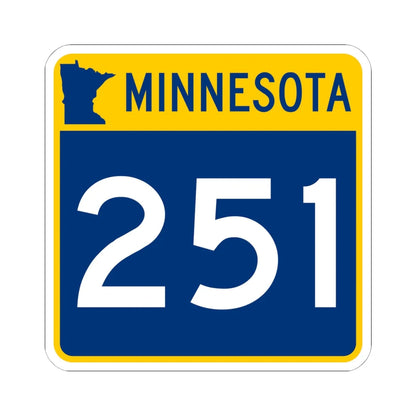 MN-251 (Minnesota) (Road Sign) STICKER Vinyl Kiss-Cut Decal 6 Inch White - The Sticker Space