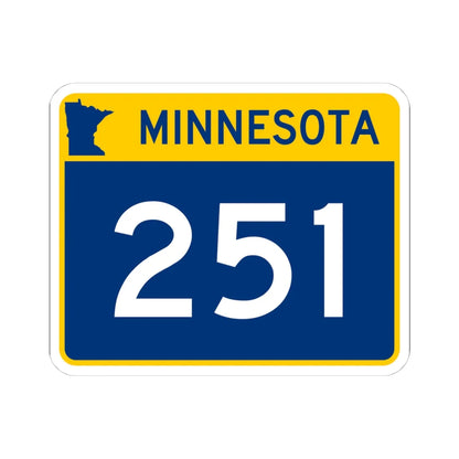 MN-251 wide (Minnesota) (Road Sign) STICKER Vinyl Kiss-Cut Decal 4 Inch White - The Sticker Space