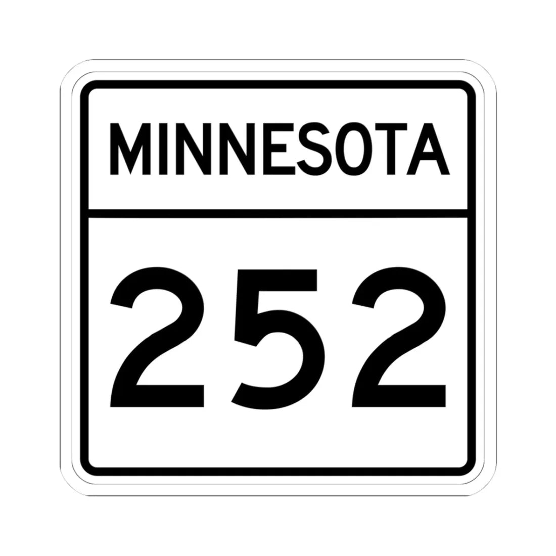 MN-252 1948 (Minnesota) (Road Sign) STICKER Vinyl Kiss-Cut Decal 3 Inch White - The Sticker Space