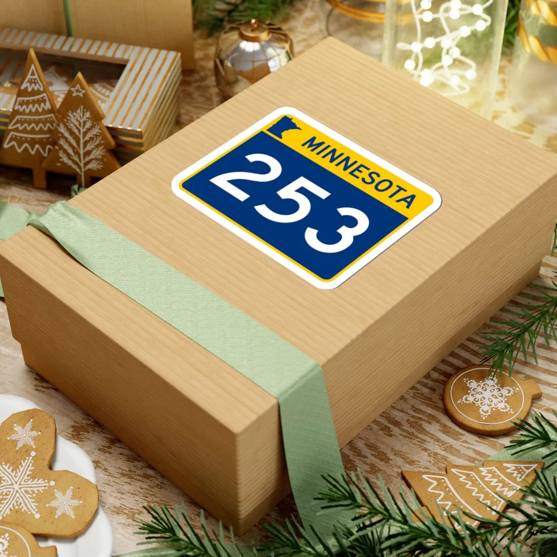 MN-253 wide (Minnesota) (Road Sign) STICKER Vinyl Kiss-Cut Decal - The Sticker Space