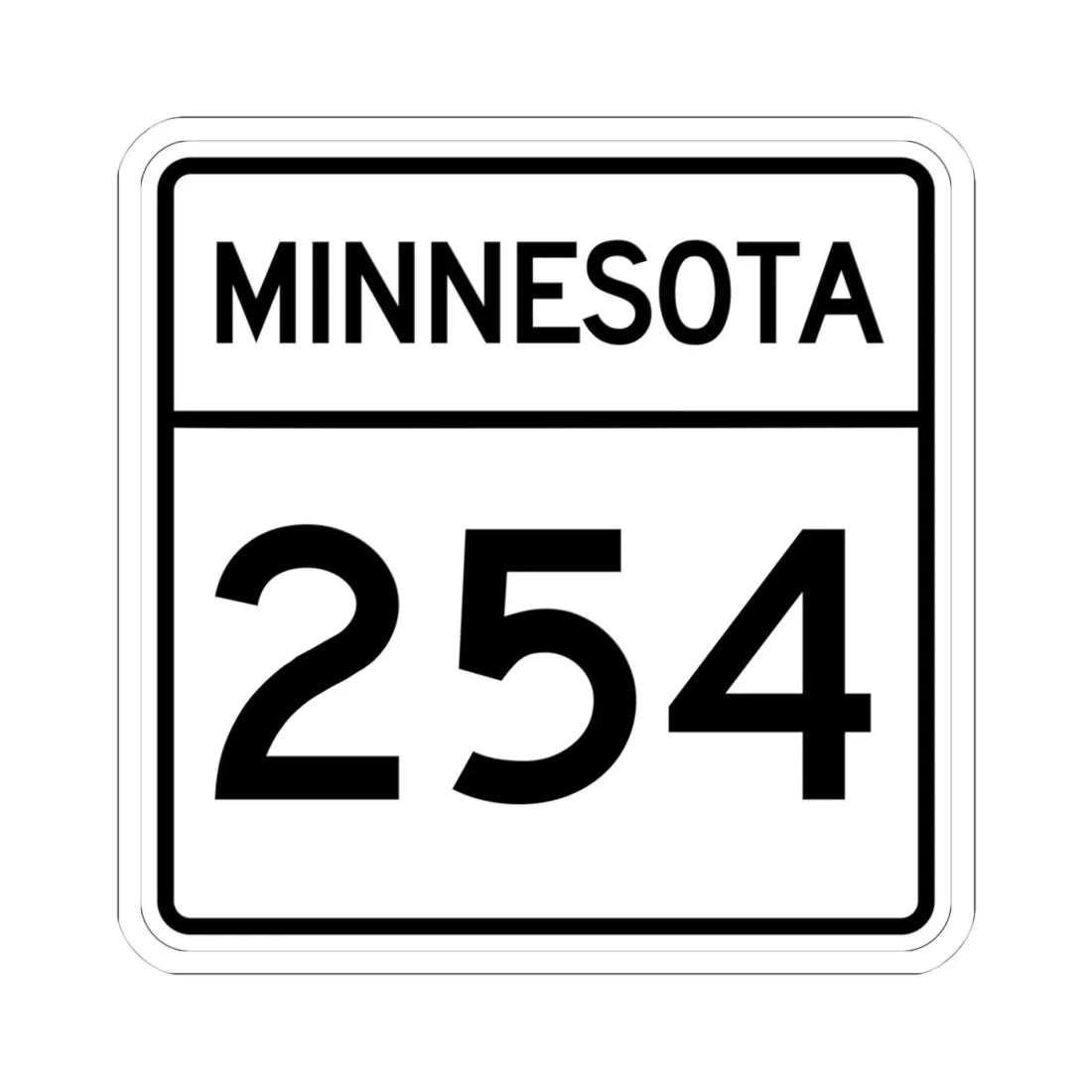 MN-254 1948 (Minnesota) (Road Sign) STICKER Vinyl Kiss-Cut Decal 4 Inch White - The Sticker Space