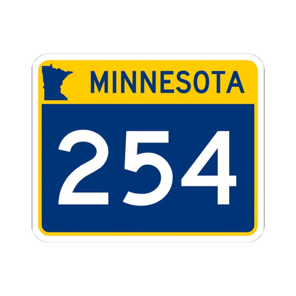 MN-254 wide (Minnesota) (Road Sign) STICKER Vinyl Kiss-Cut Decal 4 Inch White - The Sticker Space