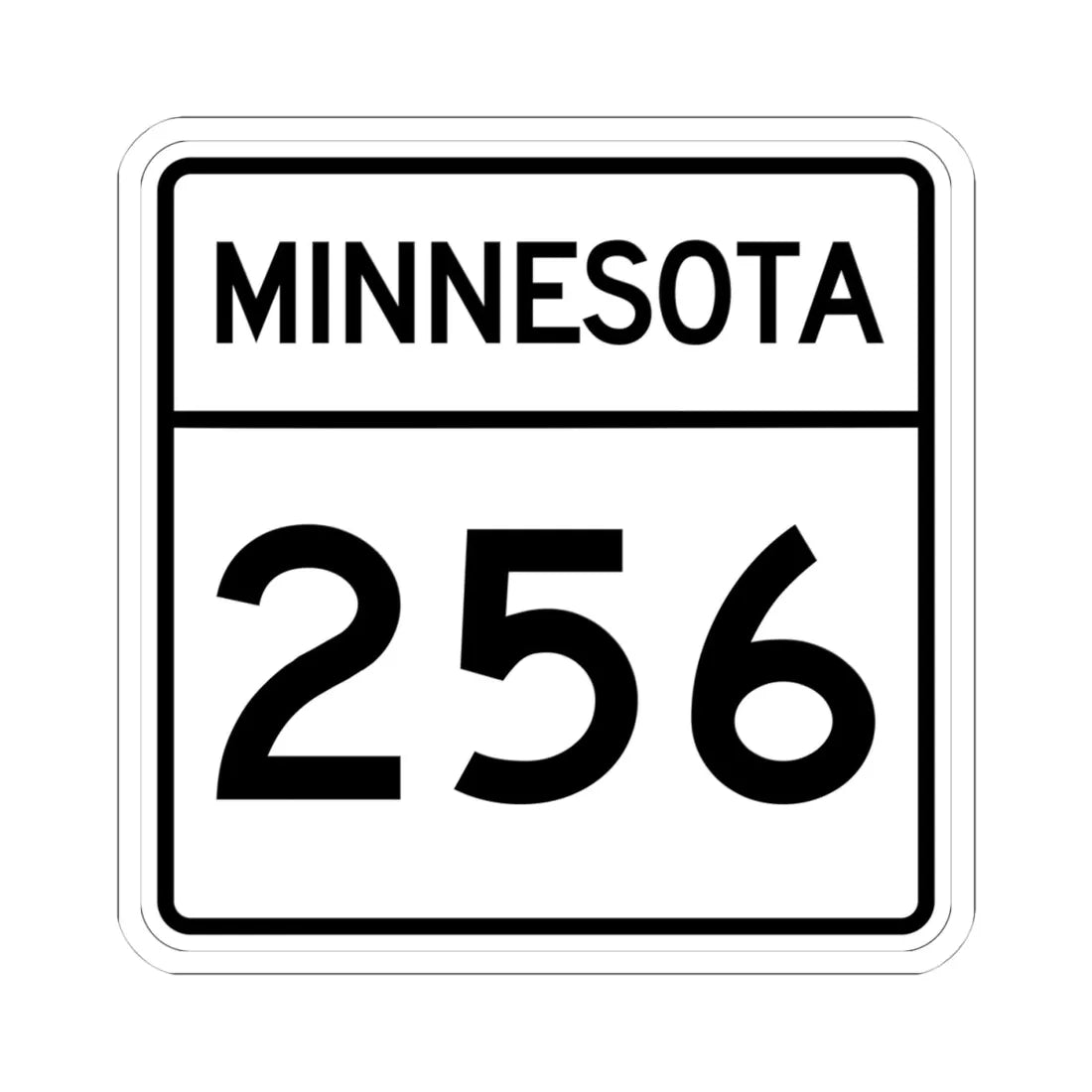 MN-256 1948 (Minnesota) (Road Sign) STICKER Vinyl Kiss-Cut Decal 4 Inch White - The Sticker Space