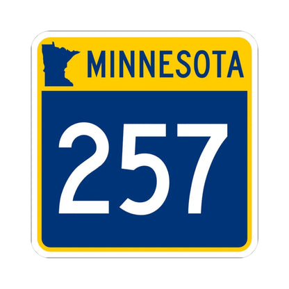 MN-257 (Minnesota) (Road Sign) STICKER Vinyl Kiss-Cut Decal 3 Inch White - The Sticker Space