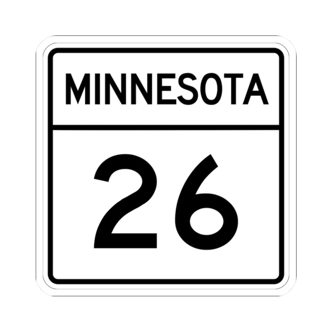 MN-26 1948 (Minnesota) (Road Sign) STICKER Vinyl Kiss-Cut Decal 2 Inch White - The Sticker Space