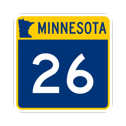 MN-26 (Minnesota) (Road Sign) STICKER Vinyl Kiss-Cut Decal 2 Inch White - The Sticker Space