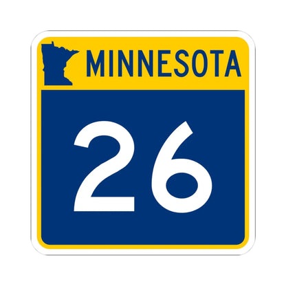 MN-26 (Minnesota) (Road Sign) STICKER Vinyl Kiss-Cut Decal 3 Inch White - The Sticker Space